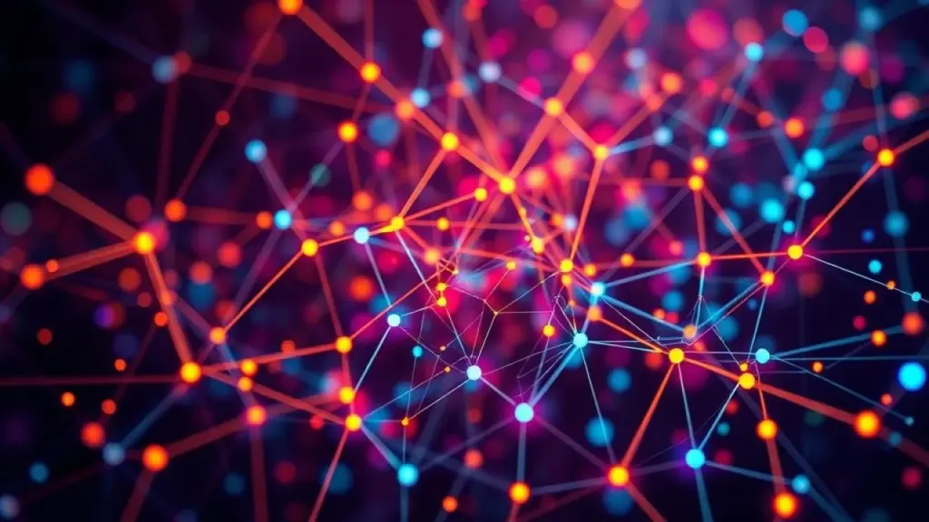 Abstract digital art depicting complex algorithm connections, professional rendering, high Representação visual abstrata dos algoritmos do Google