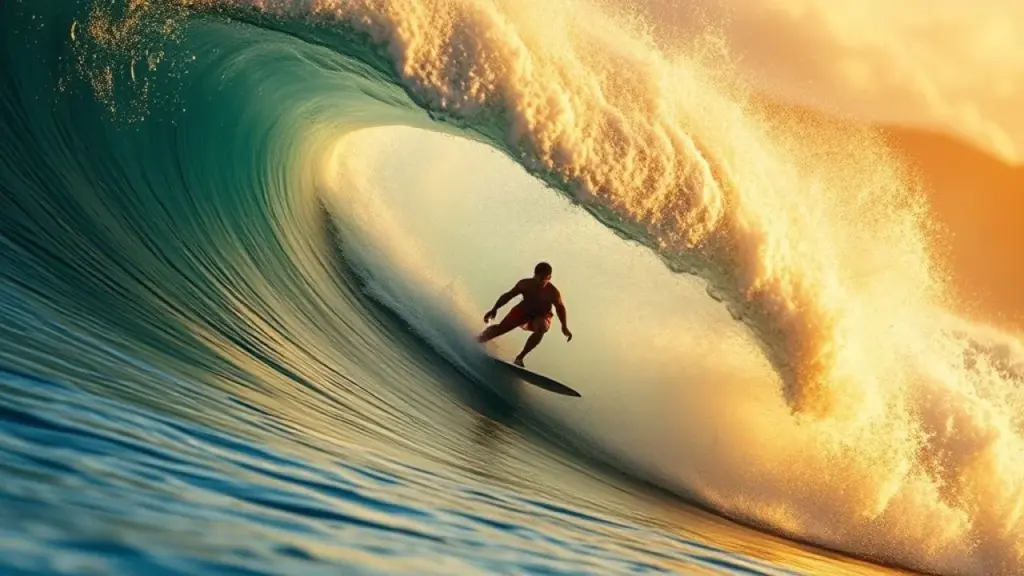 Brazilian surfer riding a giant wave made of search engine results. Professional action Surfista brasileiro surfando onda de resultados de busca, representando sucesso no SEO.