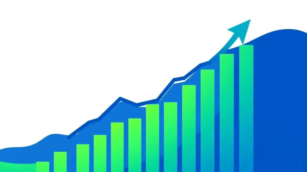 Graphic representation of a cash flow chart with upward trending arrows and positive financial Gráfico de fluxo de caixa mostrando crescimento financeiro. Estabilidade e sucesso nos negócios.