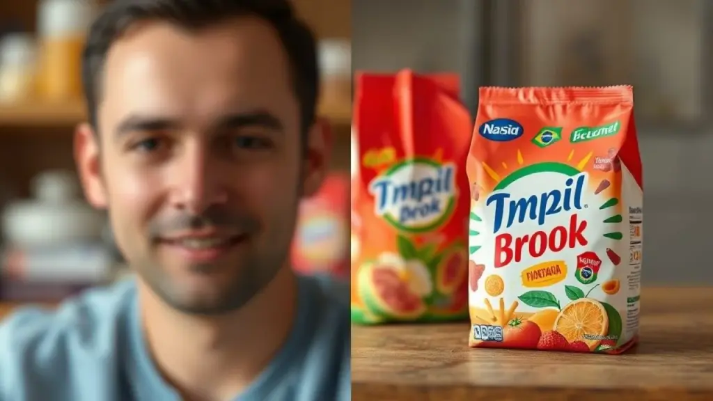 Split image: Left side shows a blurred, generic product, right side shows a clearly branded product Comparativo: Produto genérico vs. produto com branding forte no Brasil