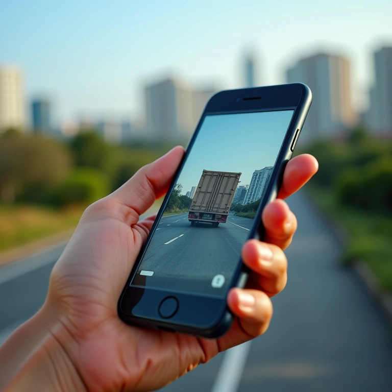 Acompanhamento da entrega em tempo real no celular com paisagem brasileira.