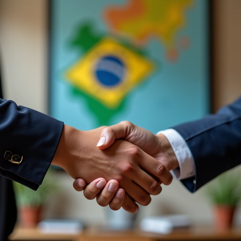 Acordo de guarda compartilhada com aperto de mãos em SP.