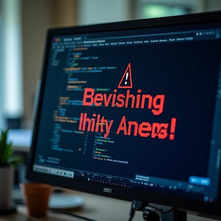 Alerta de phishing na tela do computador: proteja-se de fraudes online.