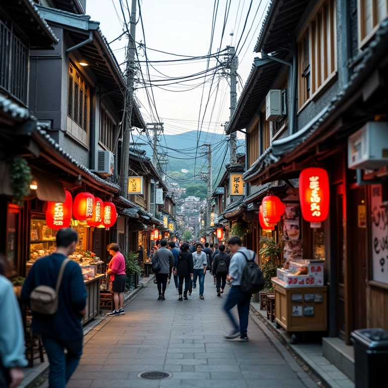 Arquitetura japonesa tradicional no Bairro da Liberdade em São Paulo.
