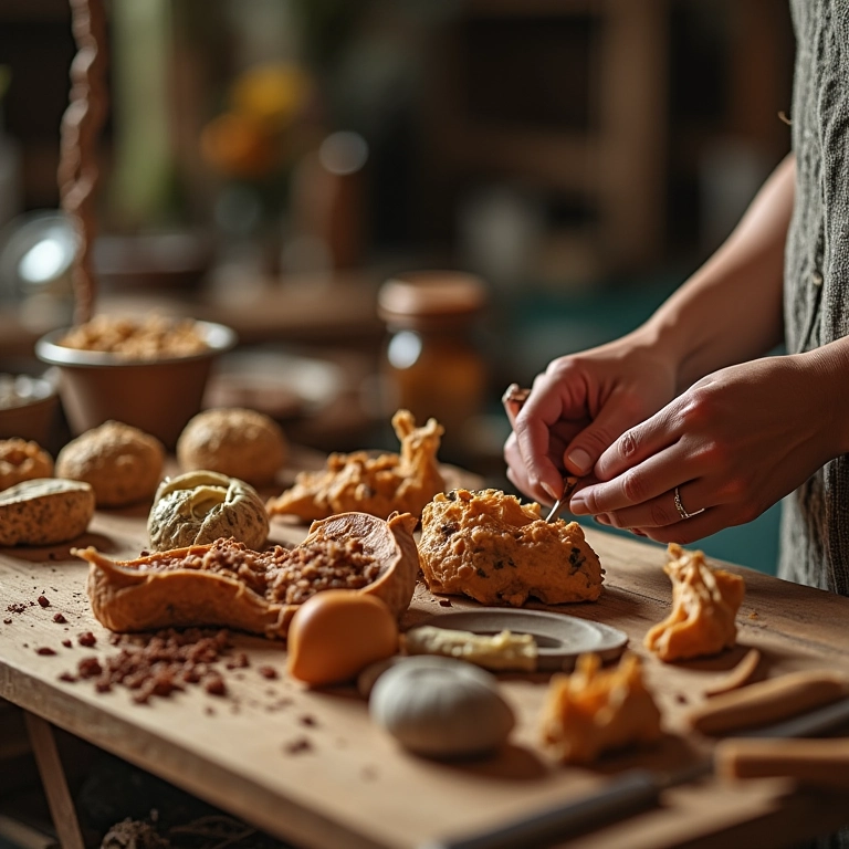 Artesão criando produtos sob medida em oficina vibrante