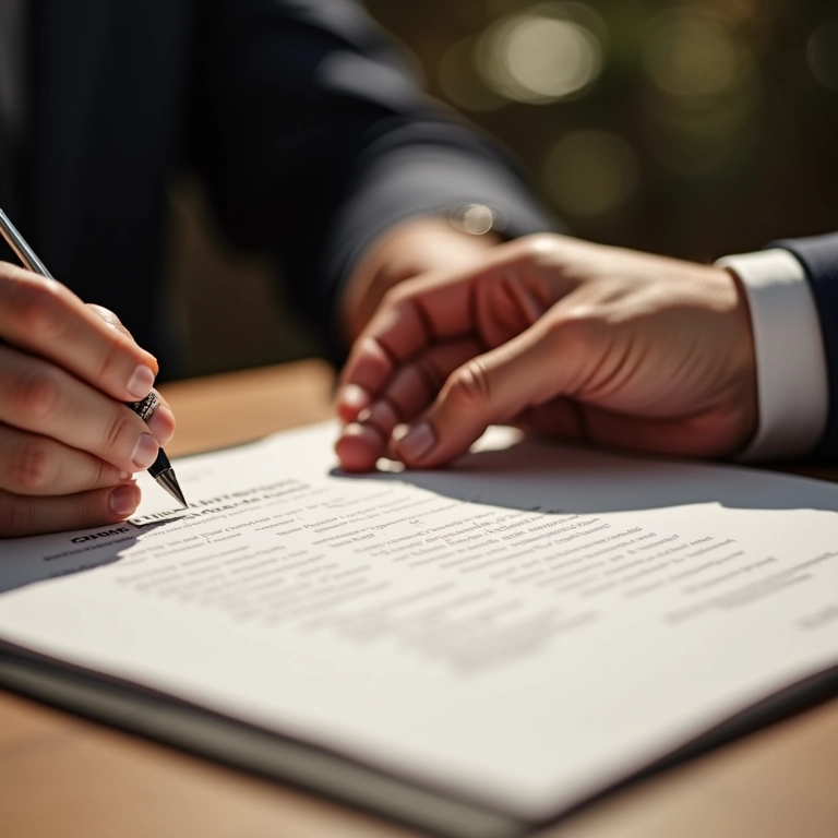 Assinatura de contrato selando usufruto em São Paulo.