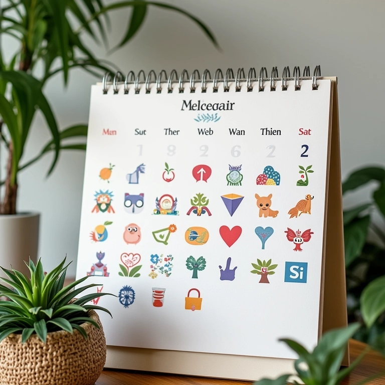 Calendário preenchido com posts agendados, simbolizando presença online constante.