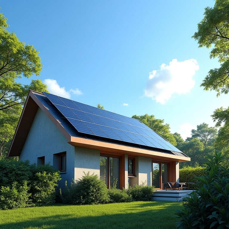 Casa brasileira com painéis solares, representando a energia solar como solução sustentável em SP.