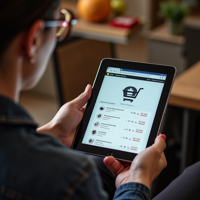 Cliente finalizando compra em loja virtual com design responsivo.