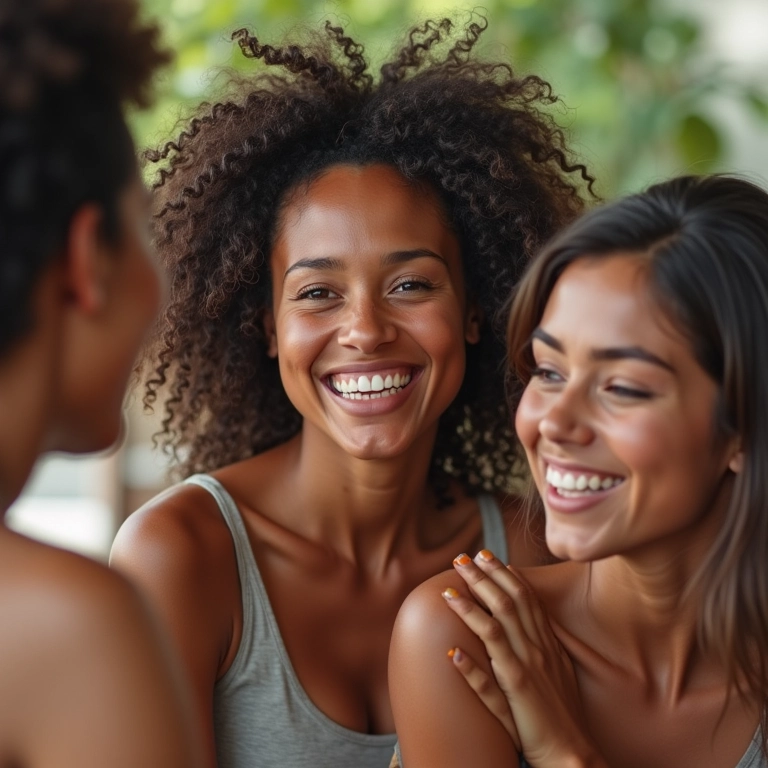 Clientes satisfeitos compartilhando avaliações positivas sobre uma marca com excelente reputação.