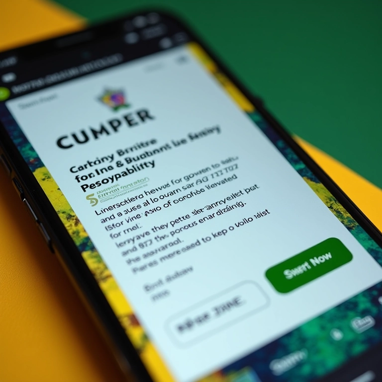 Close-up de um e-mail personalizado exibido em um smartphone.