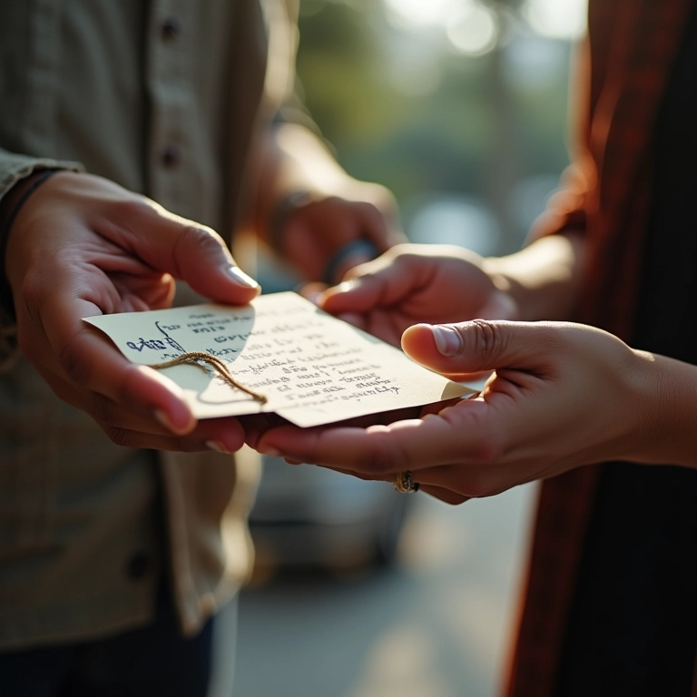 Comunicação personalizada em São Paulo, com bilhete escrito à mão e presente, demonstrando atenção ao cliente.