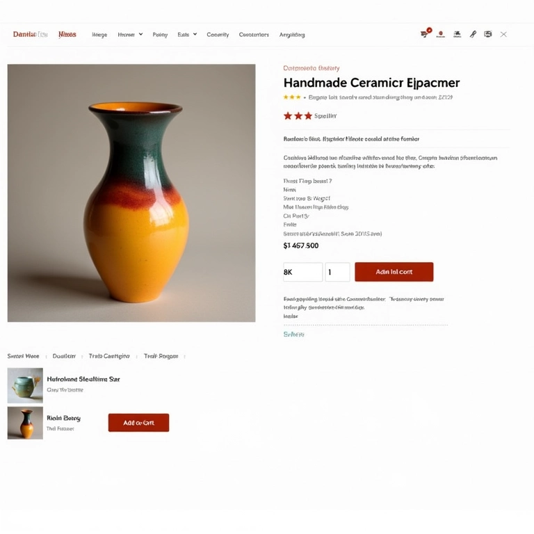 Descrição de produto cativante para um vaso de cerâmica artesanal.