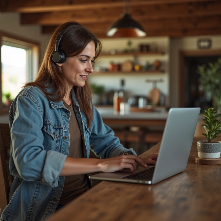 Dono de e-commerce interagindo com ouvintes de podcast online.
