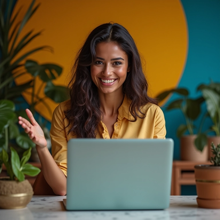 Empreendedora brasileira lançando novo produto online com tráfego pago.