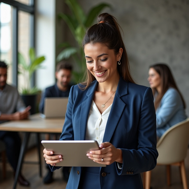 Empresária brasileira recebendo leads qualificados via tráfego pago.