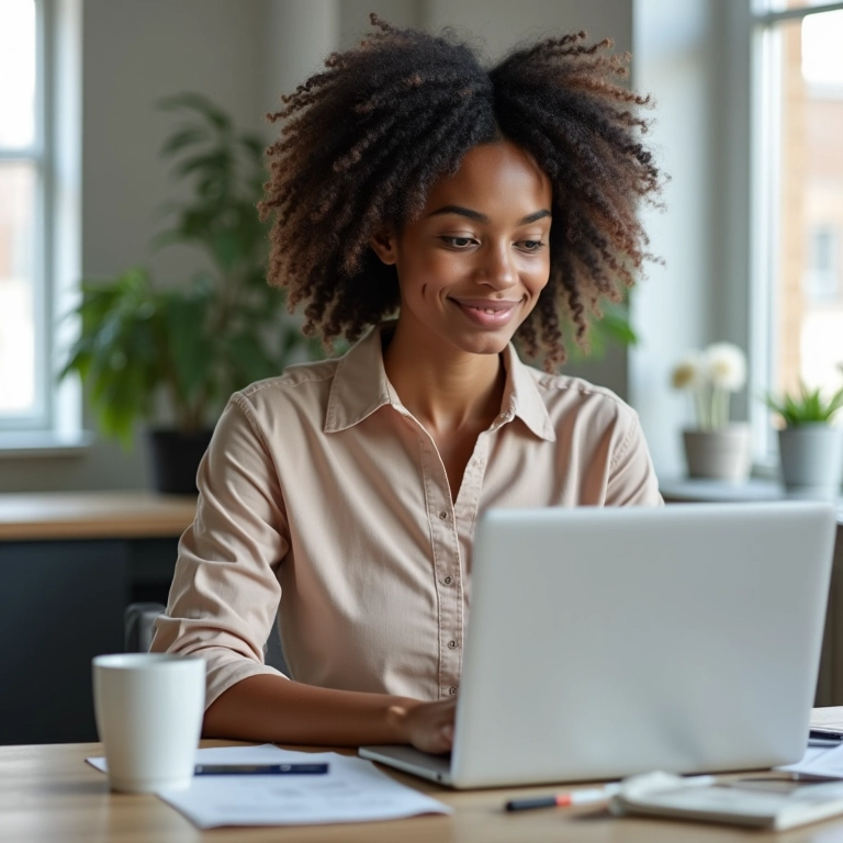 Empresária monitorando canais de atendimento ao cliente da loja online.