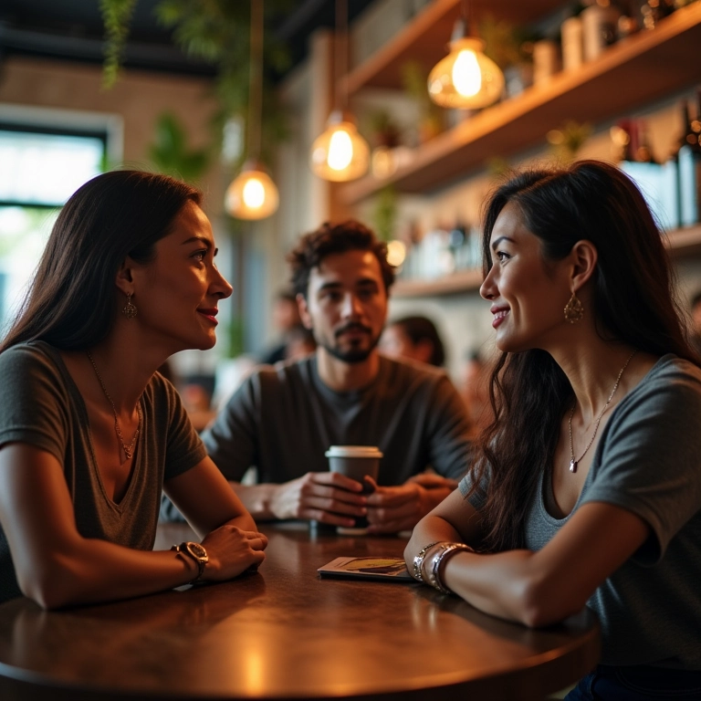 Entrevista com cliente em café de SP.