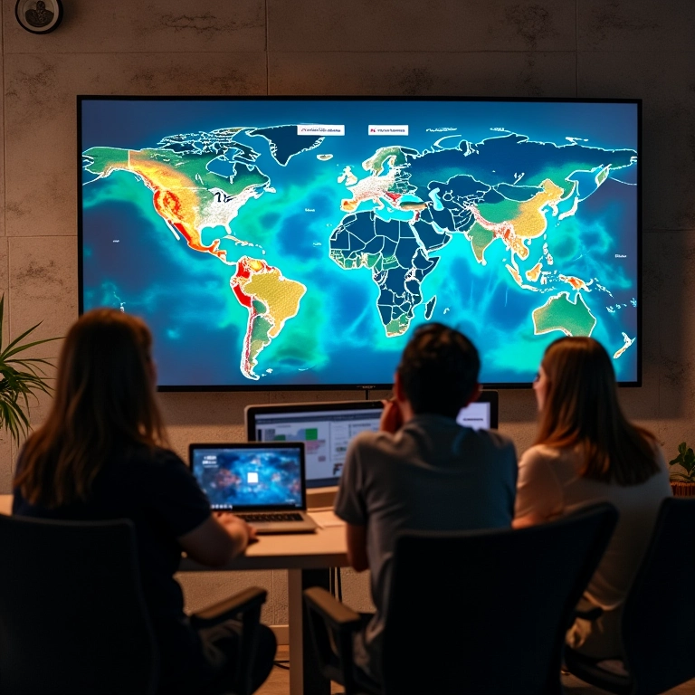 Equipe analisando mapa de calor sobre vídeo de produto.