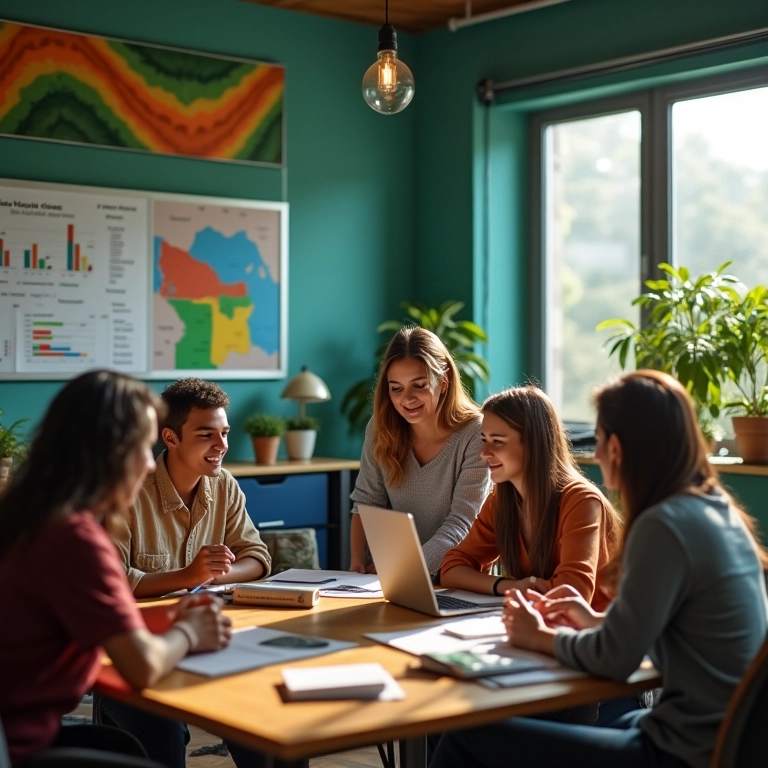 Equipe criando campanha de marketing direcionada.