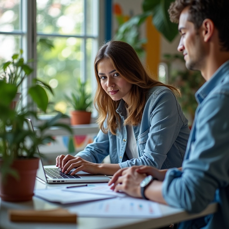 Equipe de pesquisa de mercado analisando dados para entender o público-alvo.