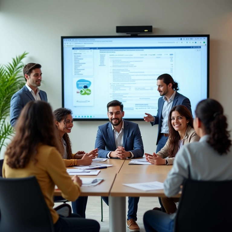 Equipe em comunicação aberta e transparente.