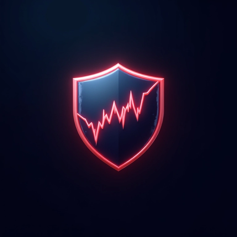 Escudo protegendo gráfico de ações contra OPA hostil.