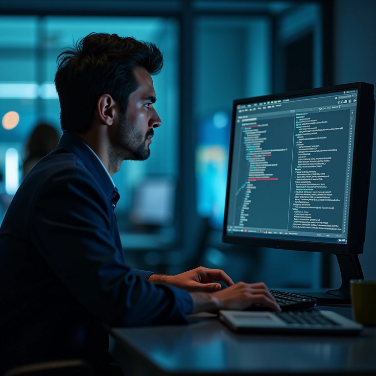 Especialista em segurança cibernética investigando vazamento de dados em SP.