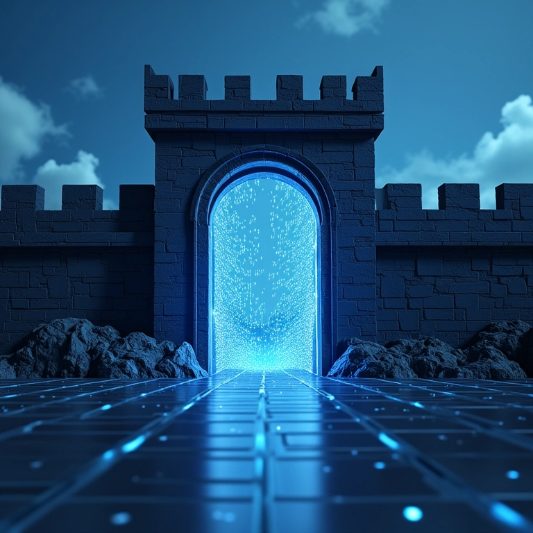 Fortaleza digital resistindo a um ataque de força bruta.