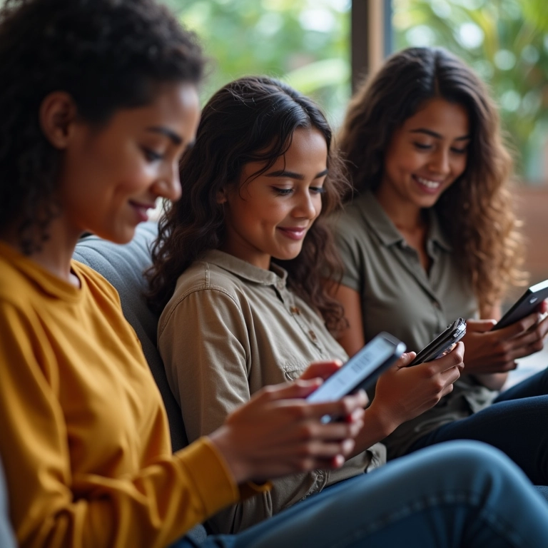 Grupo diverso de brasileiros tomando decisões de compra na etapa final do funil de vendas.