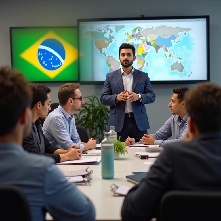 Grupo diverso de funcionários participando de treinamento sobre SPED.