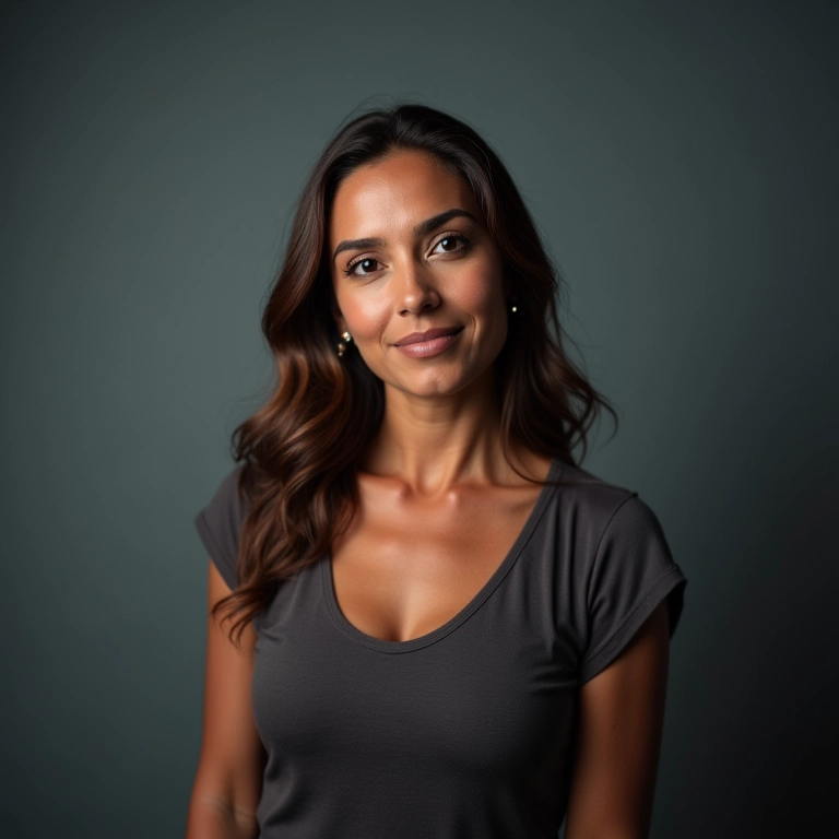 Iluminação suave e difusa para gravação de vídeo com apresentadora.