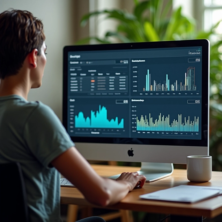 Interface de software exibindo análises de marketing em espaço de coworking em São Paulo.
