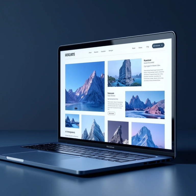 Interface de website mostrando uma empresa repaginada com design moderno.
