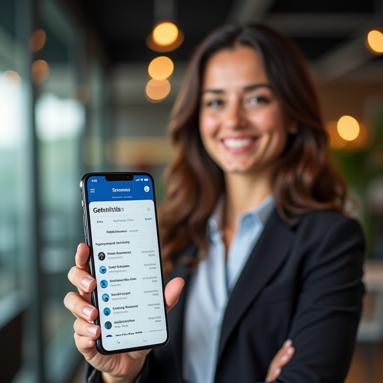 Interface do aplicativo GetNinjas em um smartphone, exibindo listagens de serviços.