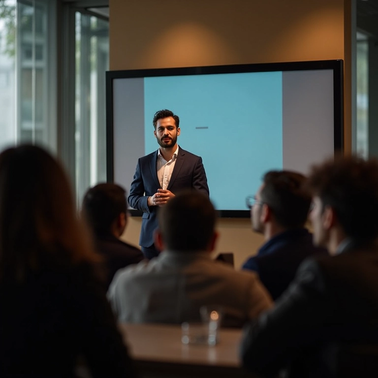 Jornalista ensinando a arte do pitch perfeito em SP.