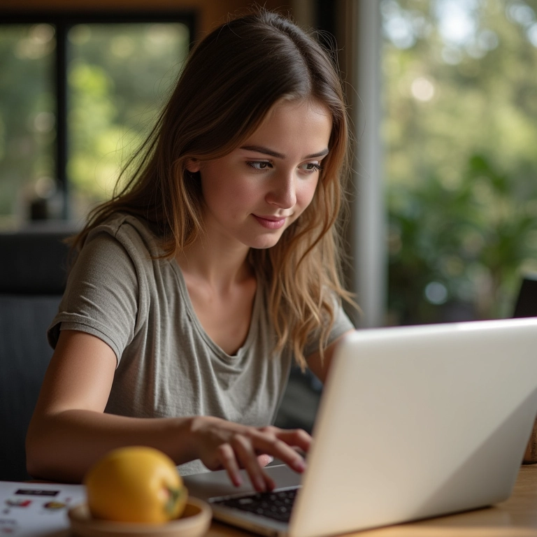 Jovem inserindo palavra-chave principal no Ubersuggest em laptop.