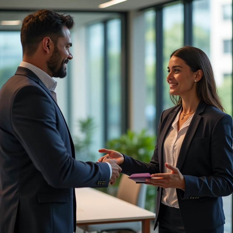 Líder delegando tarefas com autonomia e confiança.