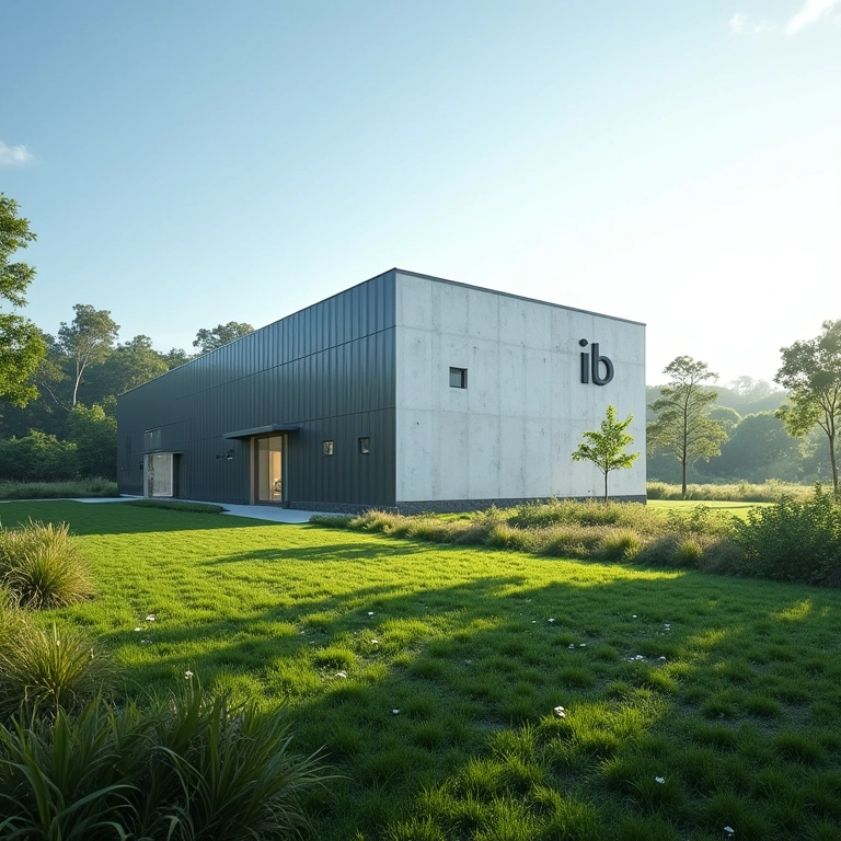 Logo e prédio da Incubadora Tecnológica de Botucatu (ITB), com a paisagem local.