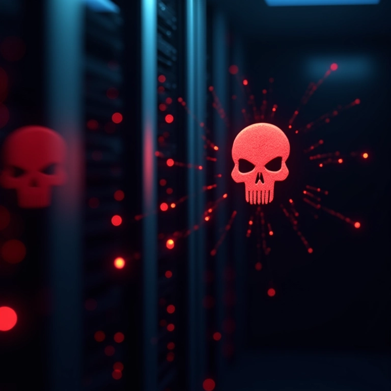 Malware infectando um servidor de e-commerce.