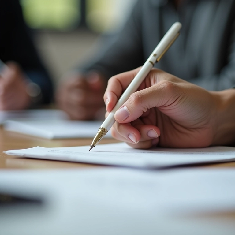 Mão anotando feedback específico durante uma sessão.