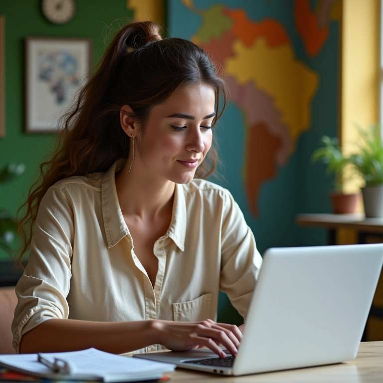 MEI utilizando planilha de controle financeiro em laptop, representando a necessidade de consultoria.
