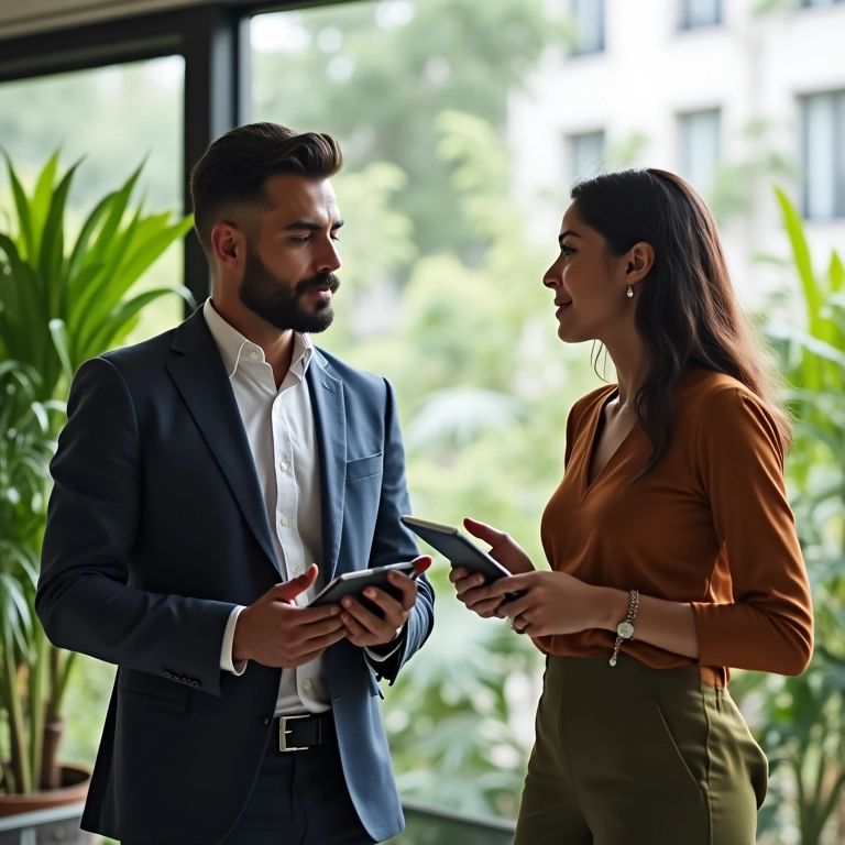 Mentor e empreendedor brasileiro em sessão de aconselhamento.