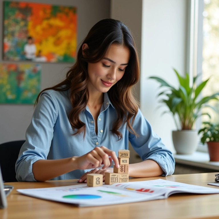 Mulher analisa gráfico de crescimento representando investimento de capital próprio.