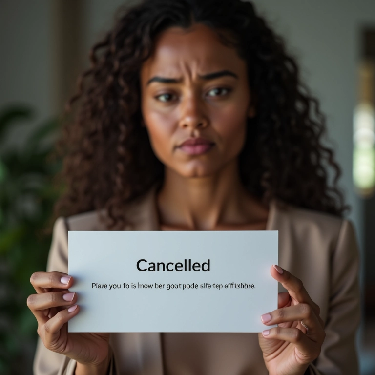 Mulher brasileira triste ao ver uma notificação de cancelamento de assinatura.