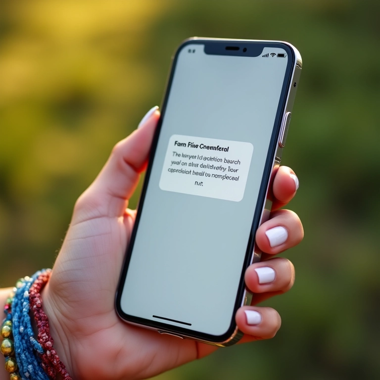 Mulher confere email de confirmação de pedido em smartphone.