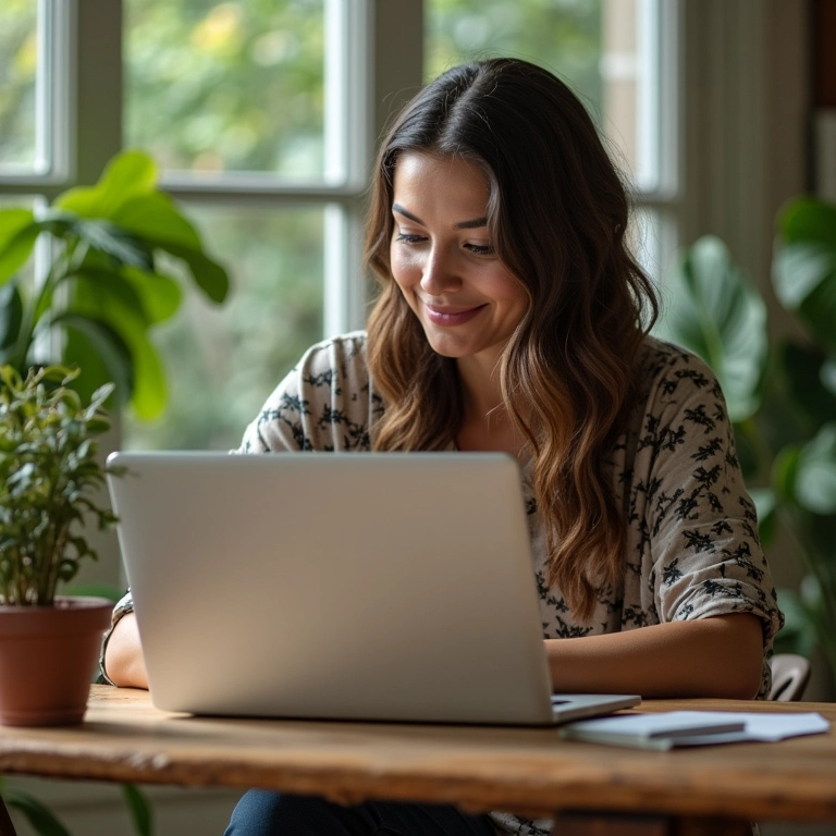 Mulher criando lista de remarketing no YouTube em um laptop.