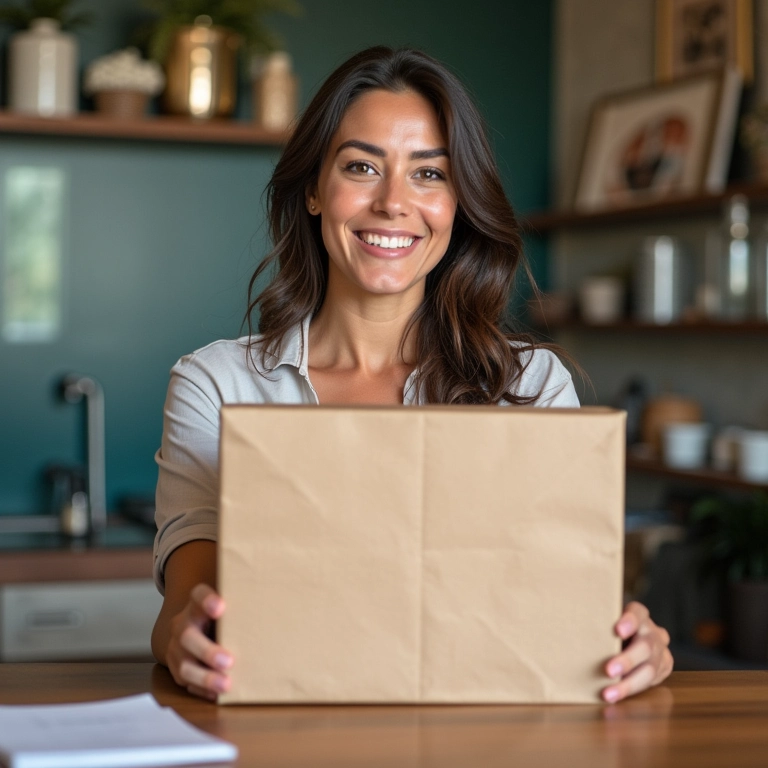 Mulher devolvendo produto comprado online, representando o direito de arrependimento no e-commerce.