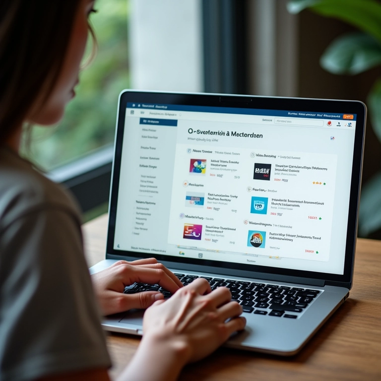 Mulher escolhendo plataforma de e-commerce para loja de lingerie online.
