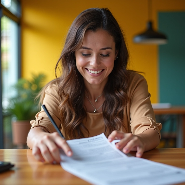 Mulher gerenciando formulários de consentimento de dados em SP.